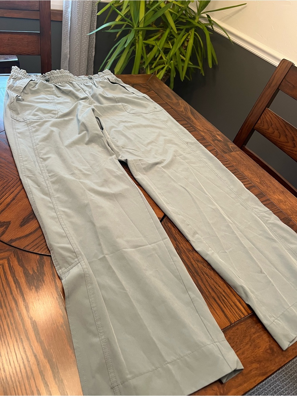 Apana Women's light blue Solid Pull-On Jogger Pants Pockets Size S # 644